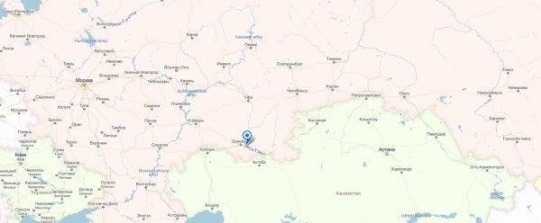 Река Урал на карте России