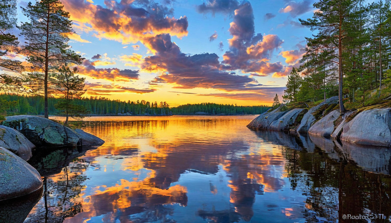 Ладожское озеро, закат