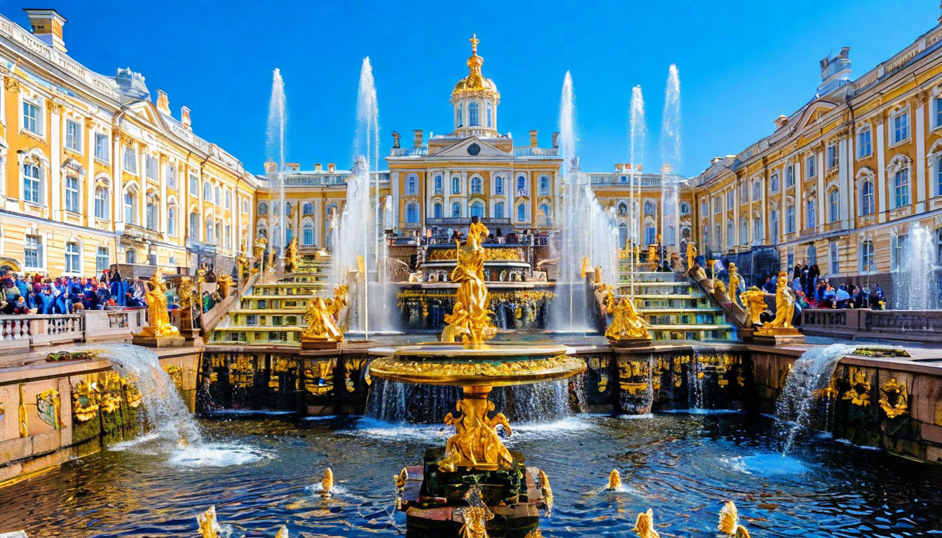 Петергоф, фонтаны-шутихи для детей