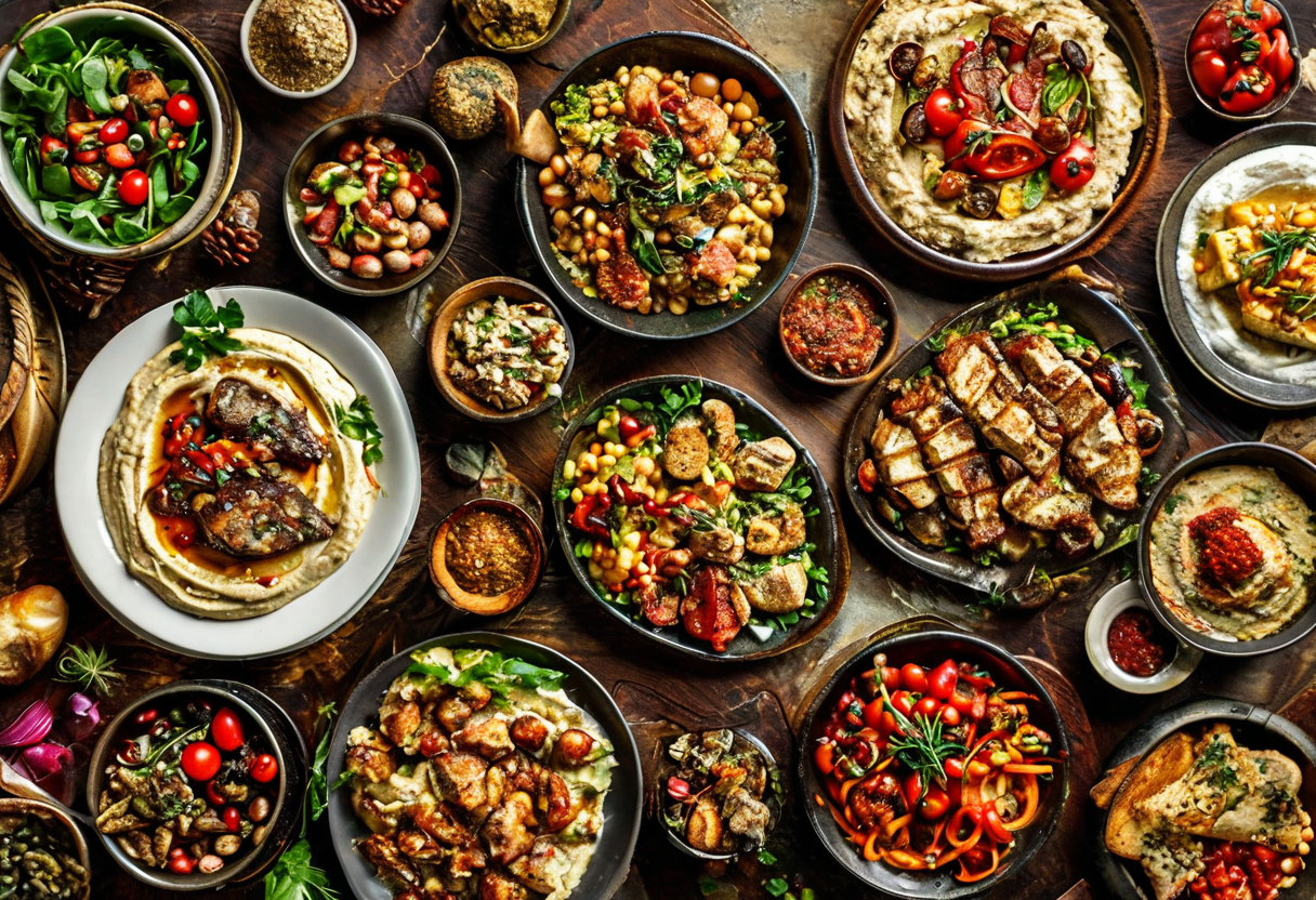 Кипрское мезе 30 закусок халлуми хумус мясо