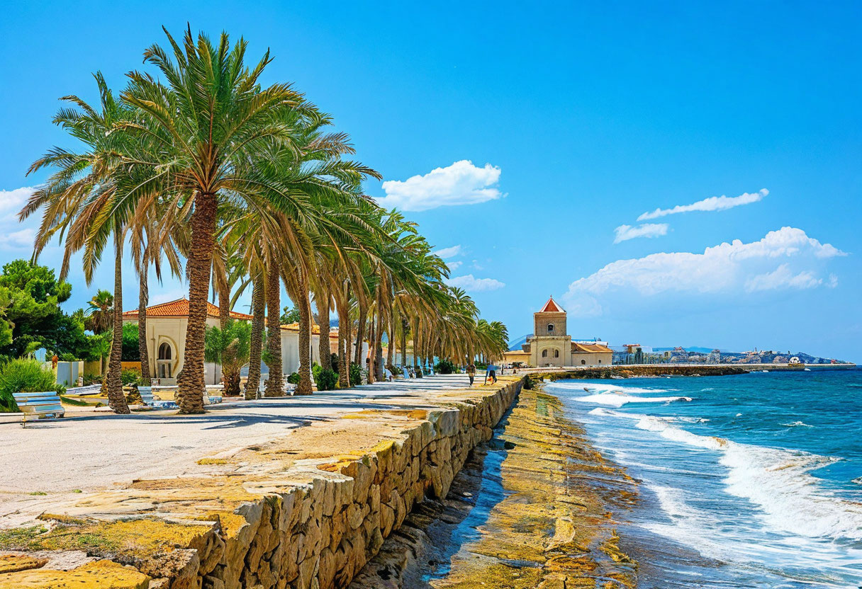 Северный Кипр пляжи и пальмы Кирения