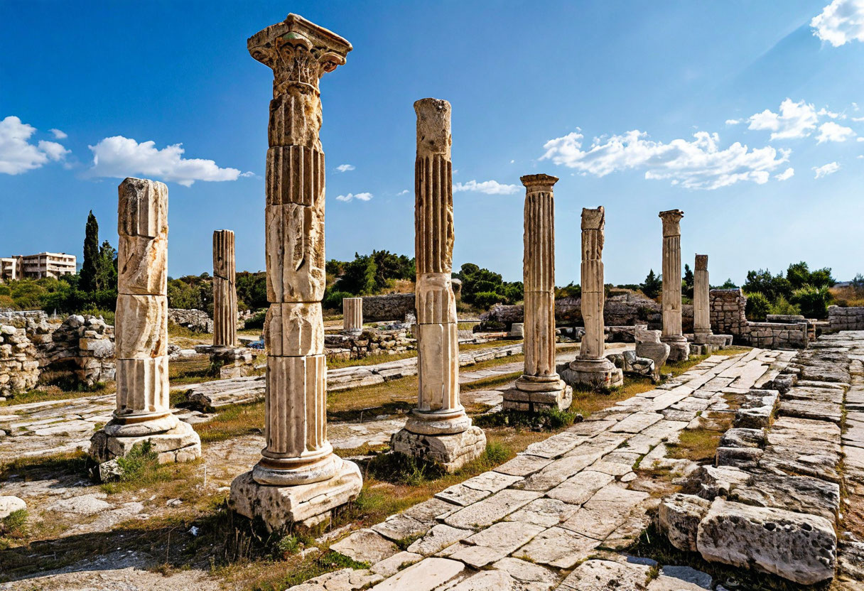 Древний Саламис Северный Кипр римский гимнасий руины