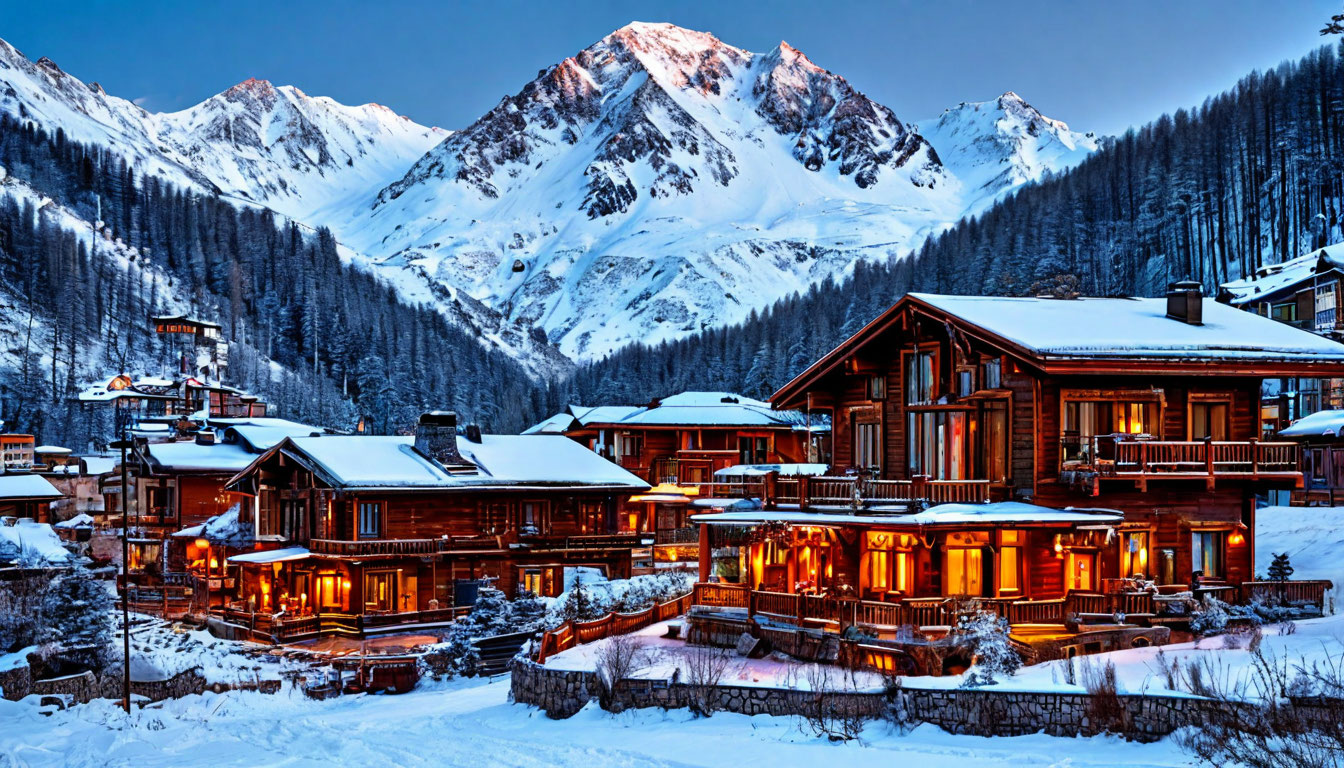 Посёлок Терскол у подножия Эльбруса: гостиницы и кафе горнолыжного курорта