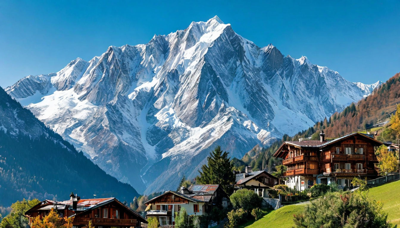 Шамони Монблан Франция альпийский курорт горы