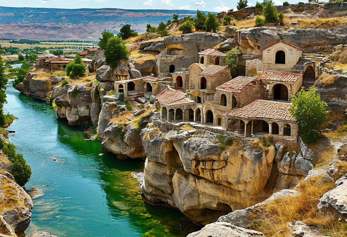 Уплисцихе пещерный город Грузия высечен в скале