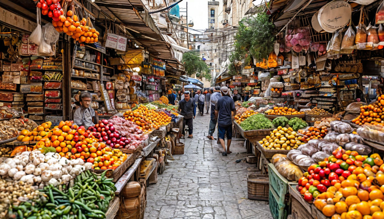 Рынок Махане Иегуда Иерусалим, специи и фрукты, главный рынок города