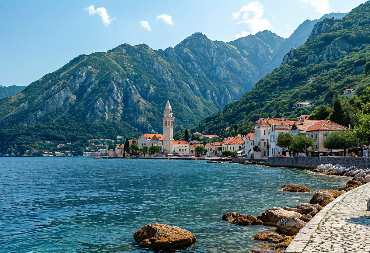 Пераст Черногория острова Святой Георгий и Богородица на скале