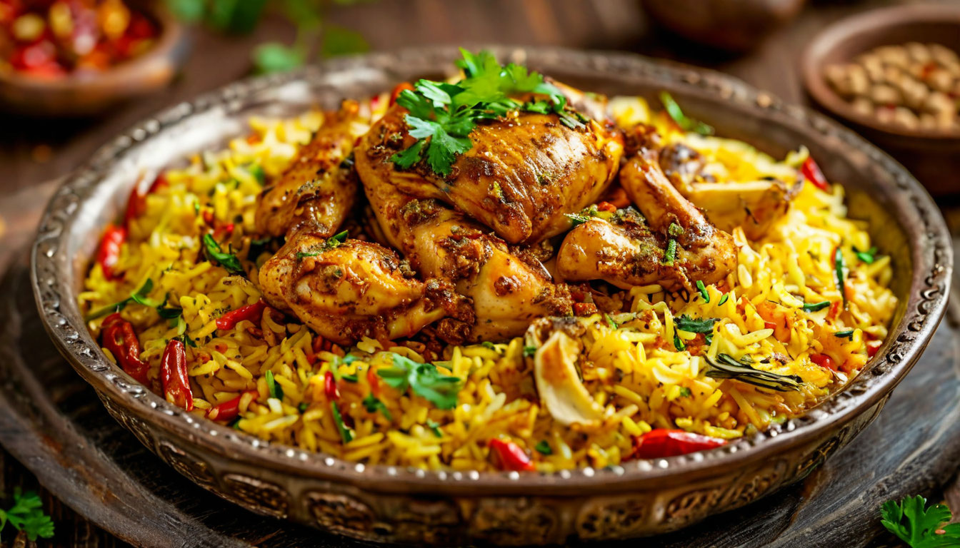 Катарская кухня мадждруб, традиционное блюдо в ресторанах Сук Вакиф Доха