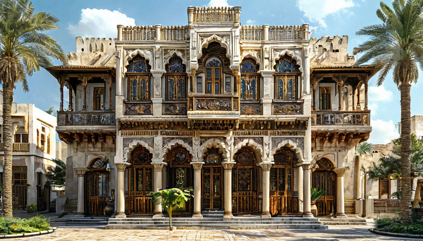 Старый город Джидда Аль-Балад, традиционные хеджазские дома с резными балконами