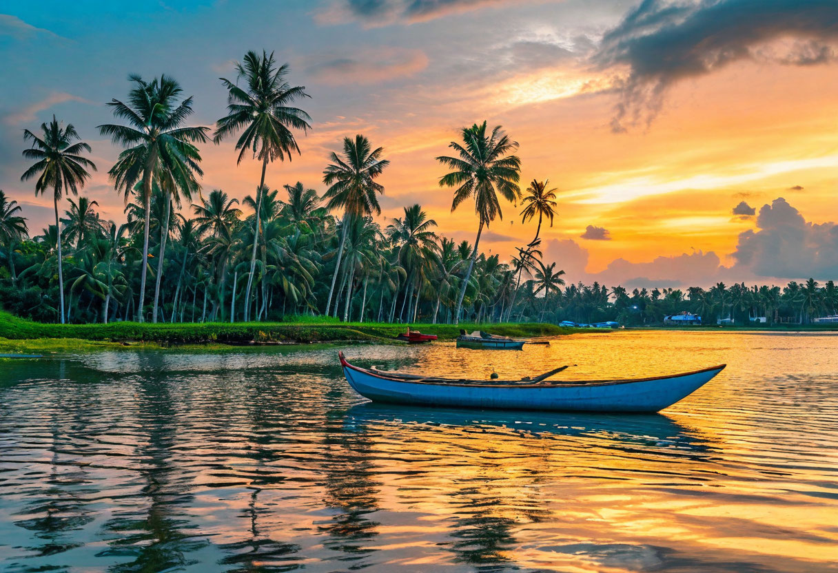 Лагуна Негомбо Шри-Ланка традиционные рыбацкие каноэ
