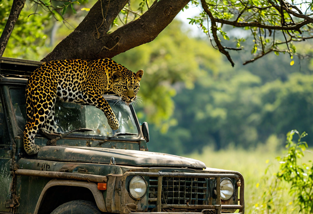 Сафари в национальном парке Яла Шри-Ланка джип леопард