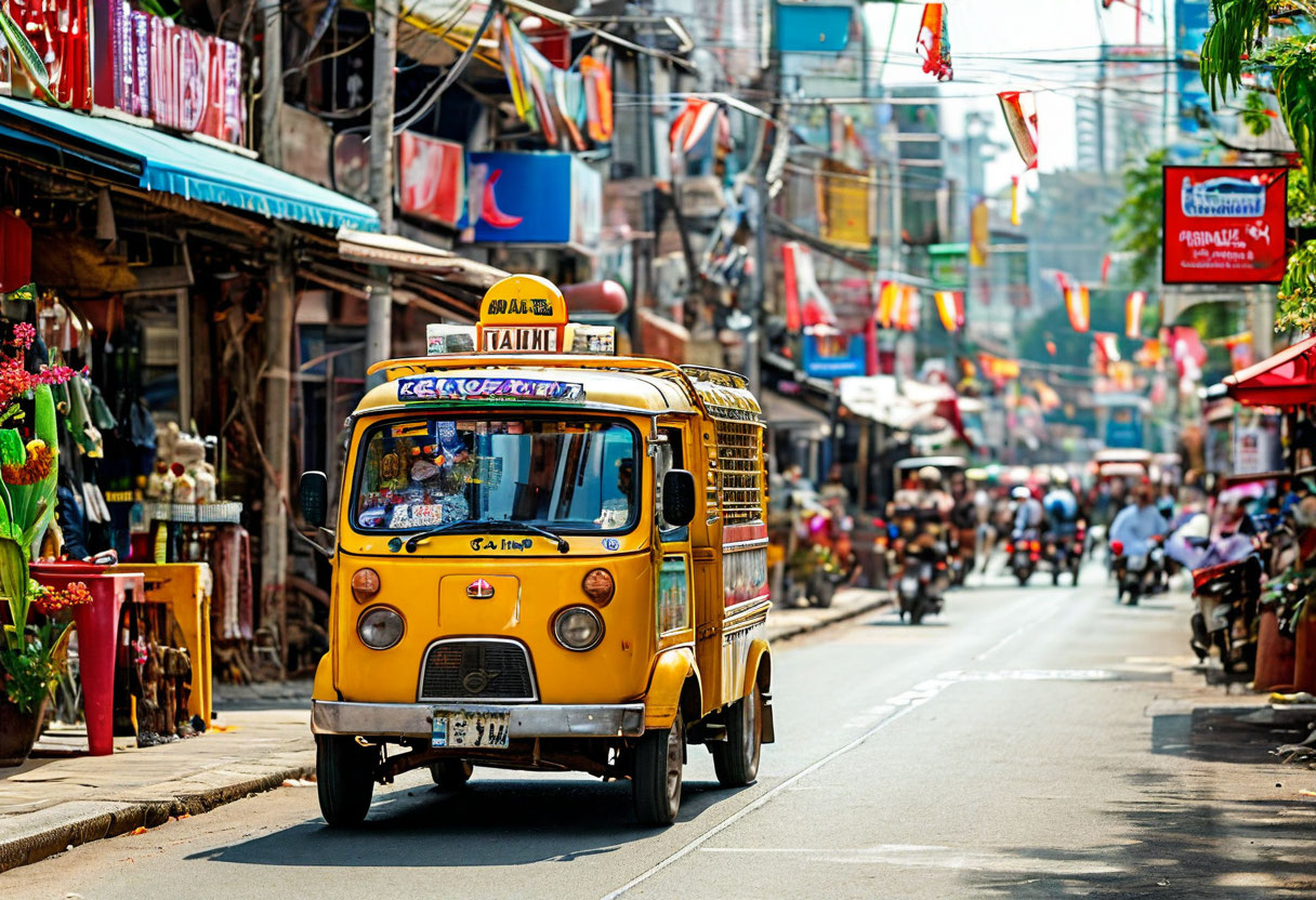 Тук-тук в Бангкоке Таиланд на улице