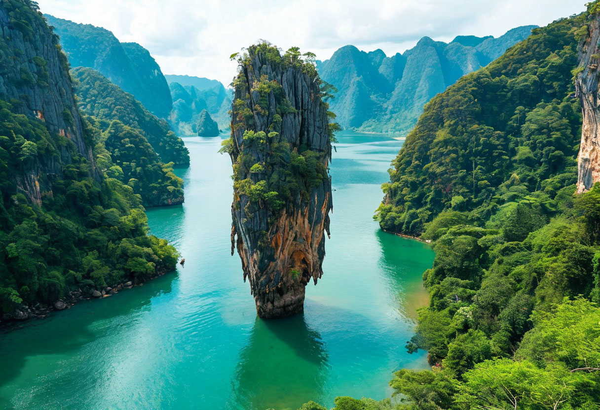 Остров Джеймса Бонда Кхао Пхинг Кан залив Пханг Нга Таиланд карстовая игла