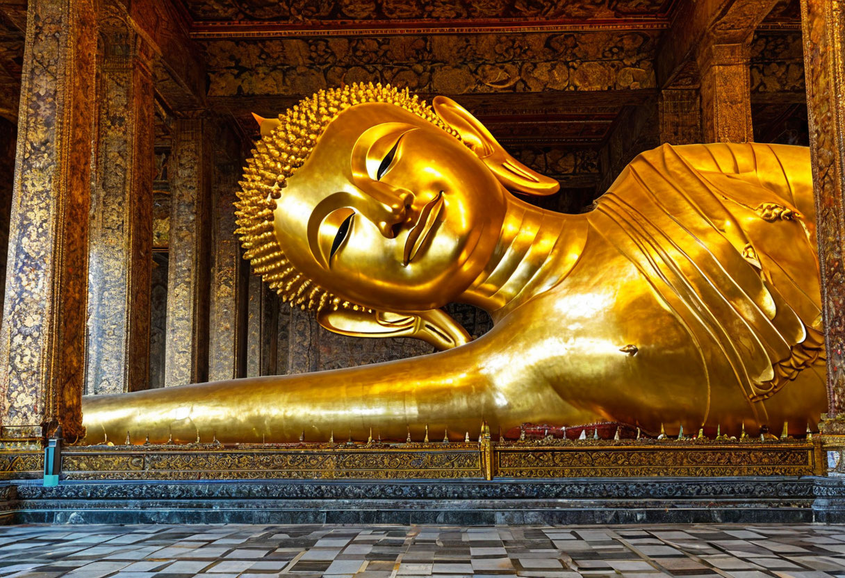 Лежачий Будда храм Ват Пхо Бангкок Таиланд 46 метров