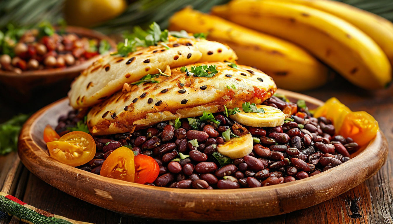 Венесуэльская кухня, традиционное блюдо арепа и пабеллон крийо