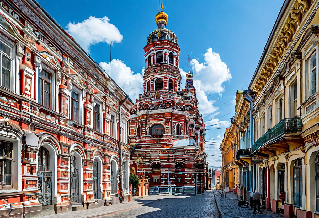 Рождественская улица и Строгановская церковь