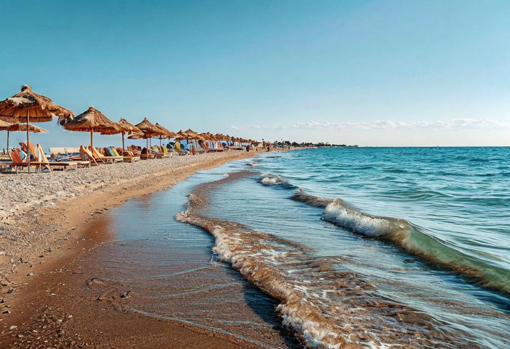 Песчаный пляж западного Крыма