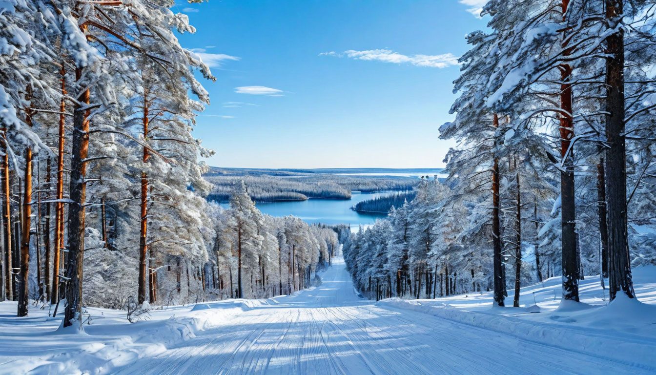 Трасса с видом на озеро