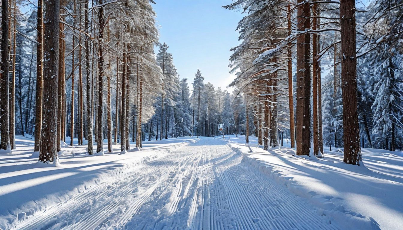 Трасса среди уральского леса