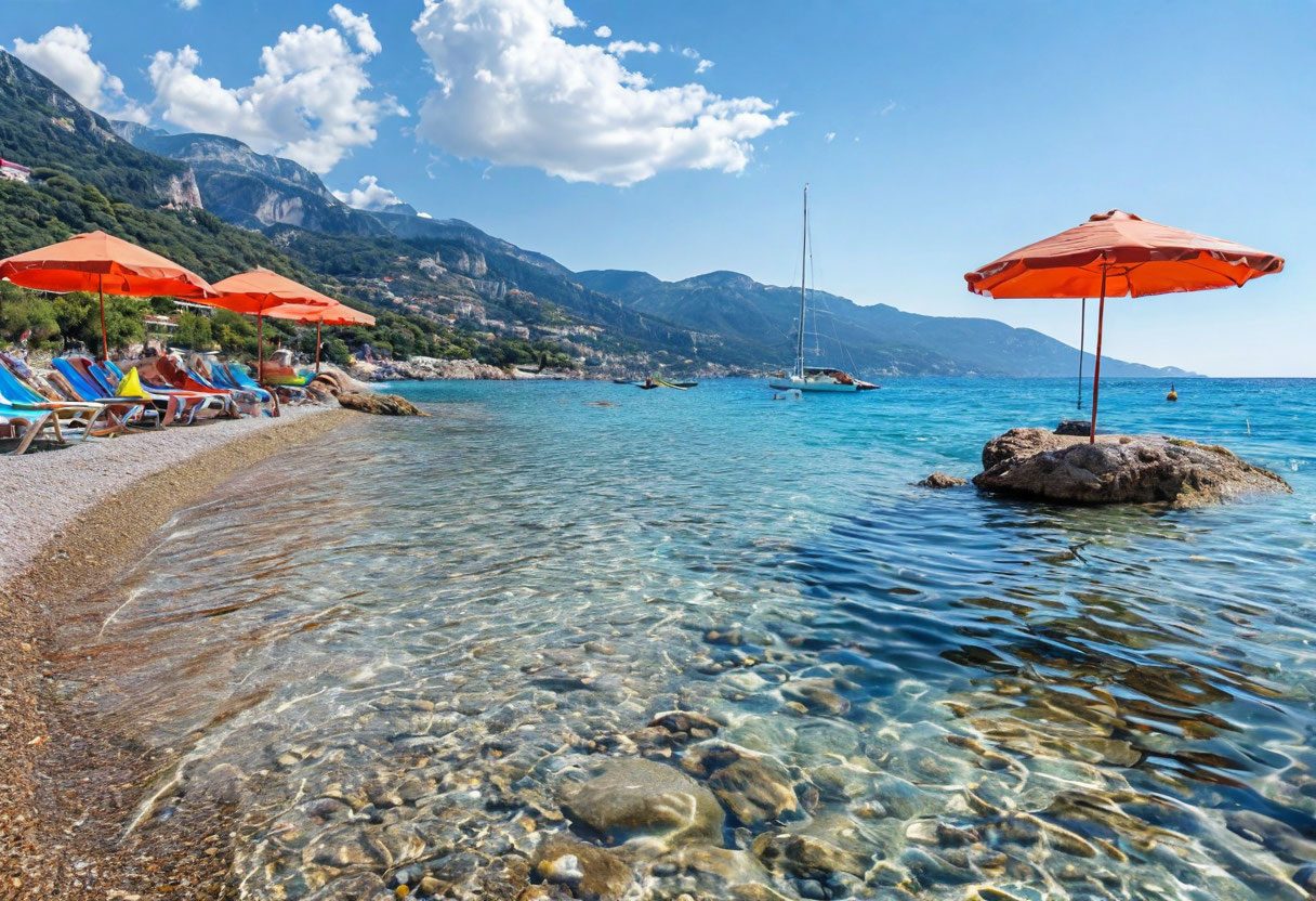 Пляж в Гагре