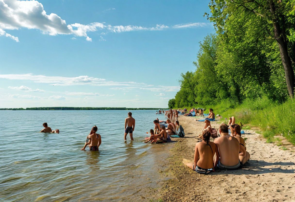 Городской пляж в Костроме на Волге