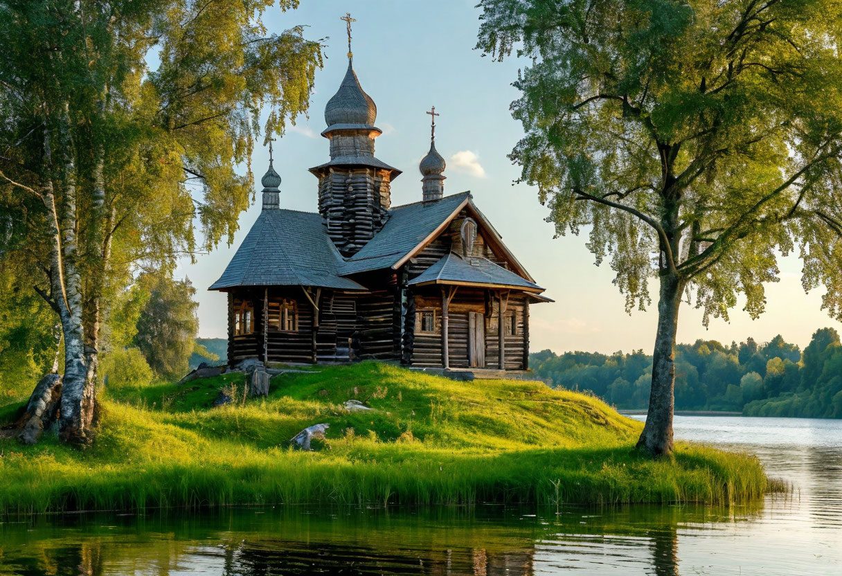 Гора Левитана с деревянной церковью