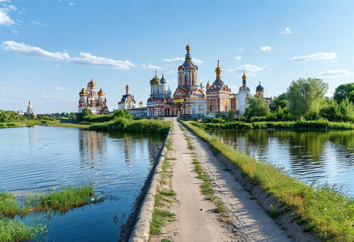 Дамба к острову Свияжск