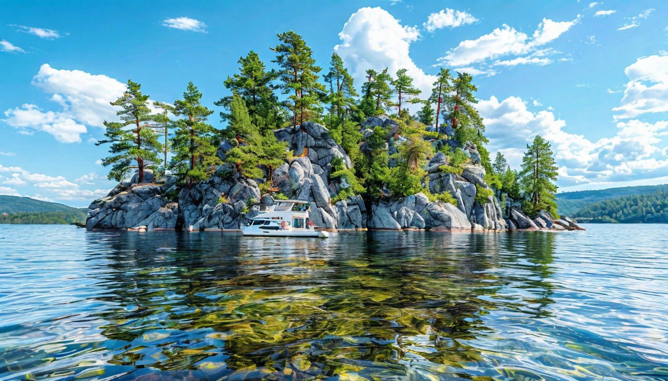 Остров на озере Тургояк