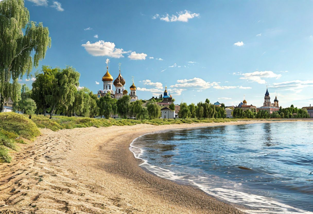 Пляж на Волге в Ярославле