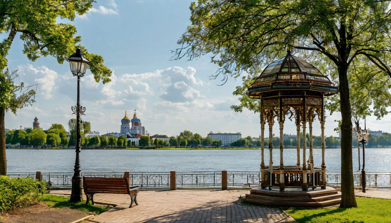 Волжская набережная и беседка