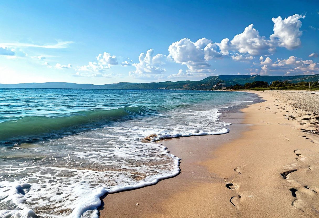Песчаный пляж западного Крыма