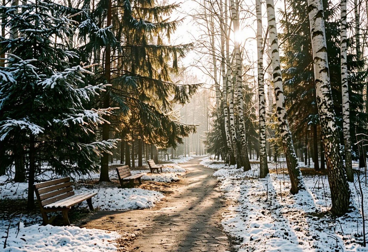 Хвойный лес зимой