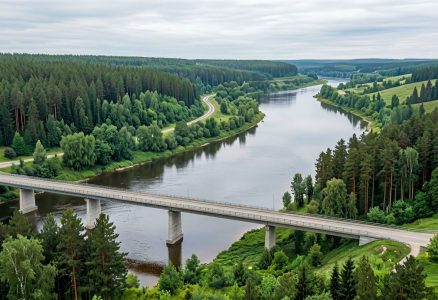 Автомобильный мост через реку Туманную