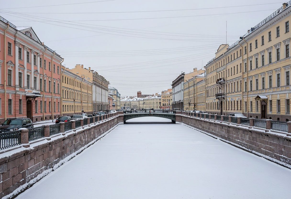 Канал Петербурга в снегу