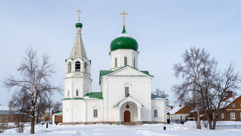 Старинная церковь в Калязине зимой