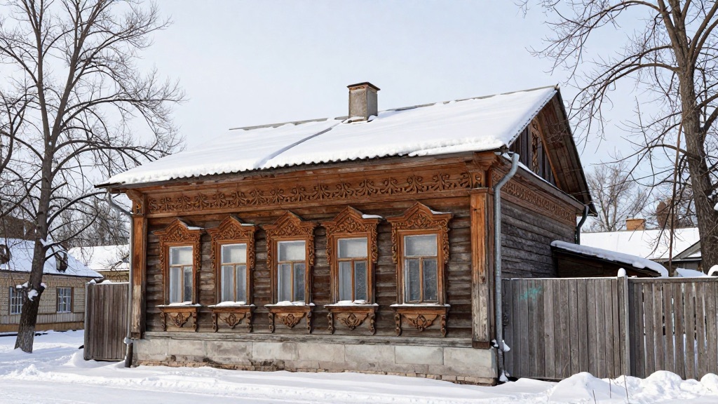 Купеческий дом с резными наличниками в Мышкине