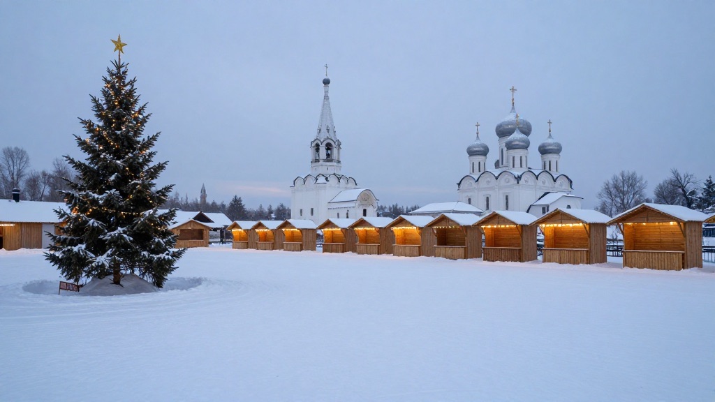 Новогодняя ярмарка и ёлка в Великом Новгороде