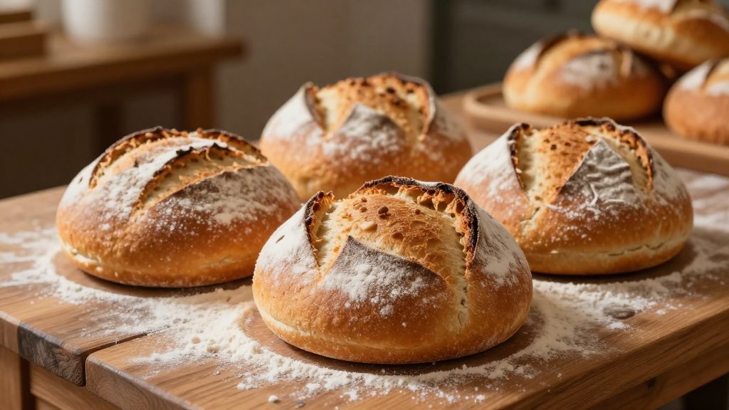 Муромские калачи с румяной корочкой на деревянном столе