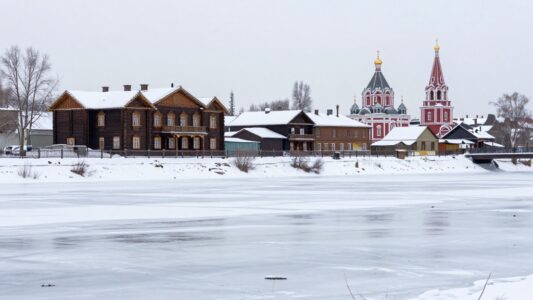 Кимры на Волге зимой: деревянный модерн и собор