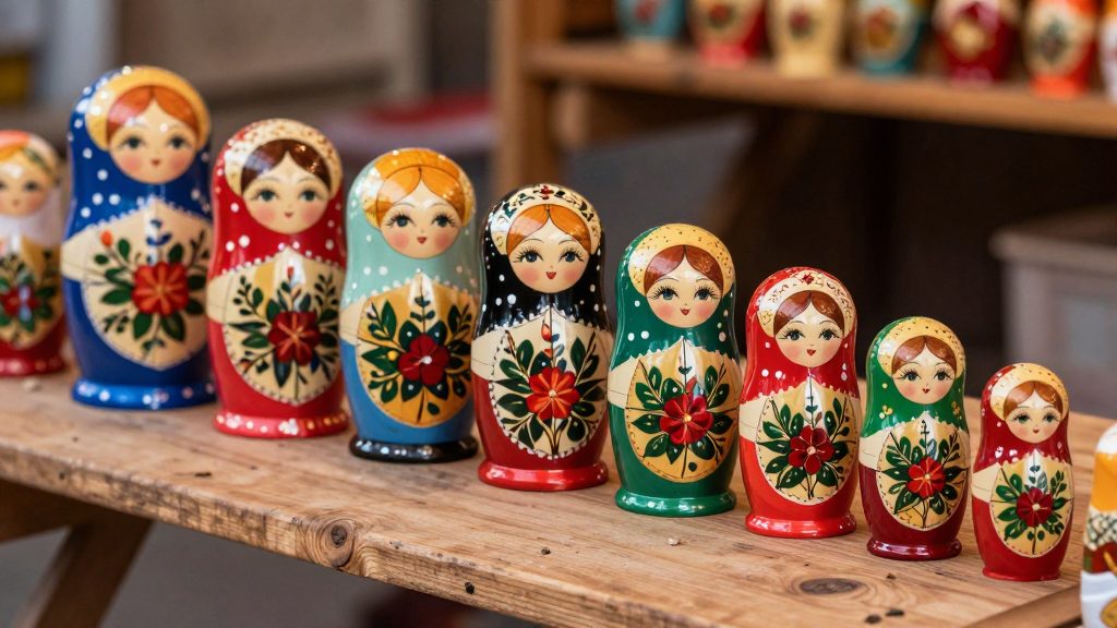 Матрёшки на ярмарке в Сергиевом Посаде