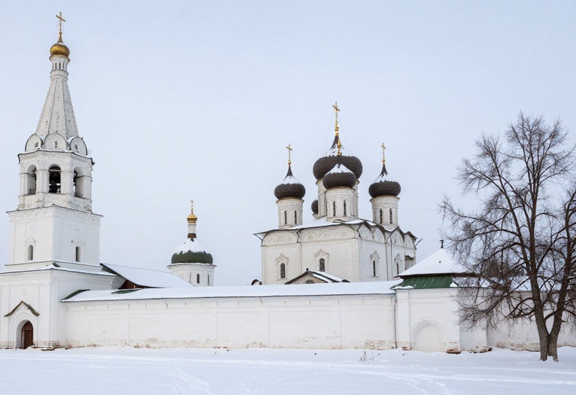 Николаевский монастырь в Арзамасе зимой