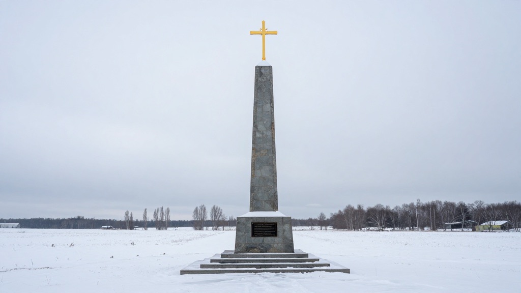 Монумент на Бородинском поле зимой