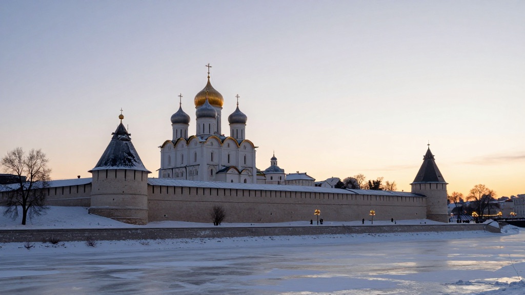 Псковский Кром и Троицкий собор зимой