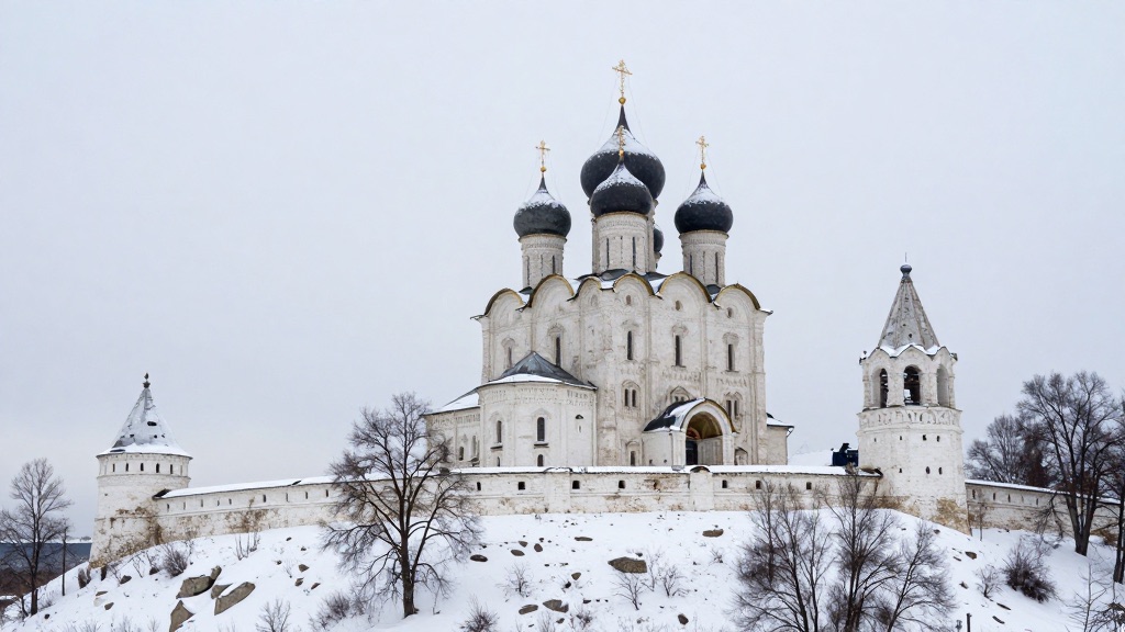 Соборная гора и Троицкий собор в Серпухове зимой
