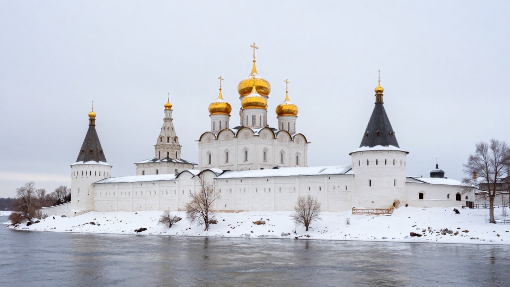 Высоцкий монастырь в Серпухове зимой