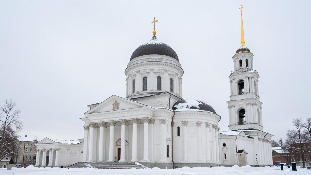 Успенский собор в Мышкине зимой