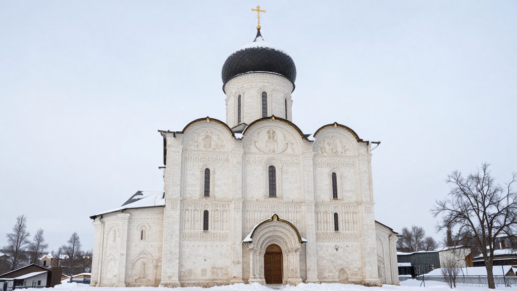 Георгиевский собор в Юрьеве-Польском зимой