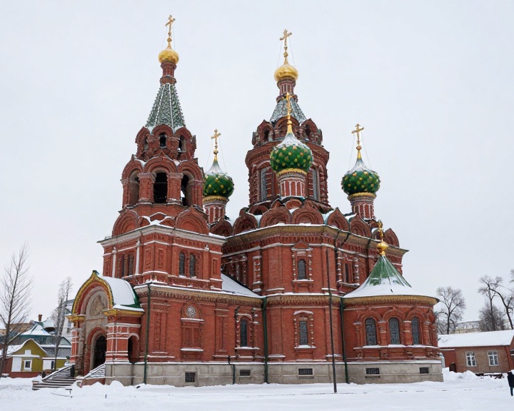 Покровский старообрядческий собор в Боровске зимой