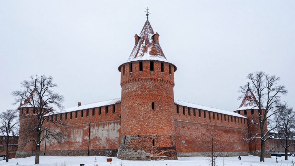 Маринкина башня Коломенского кремля зимой