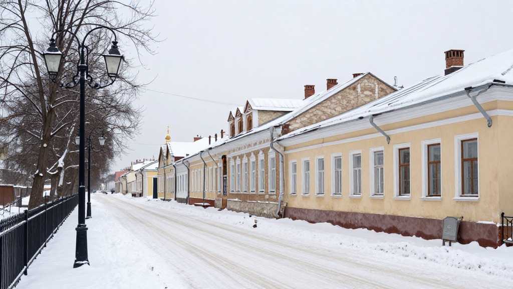 Историческая улица в центре Твери зимой